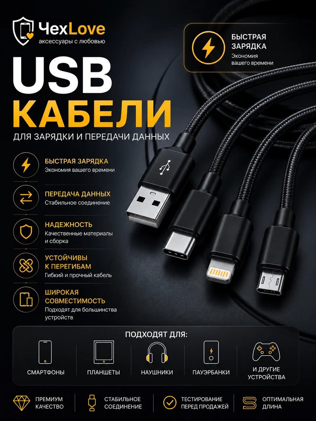Кабель USB-Lightning Hoco x53 - 1